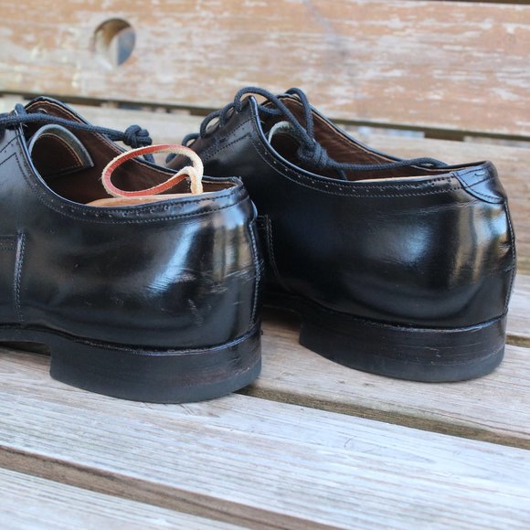 Vtg Dack’s Black Polished Medallion Cap Toe Oxford, Men's Size 13 D, EUC - Picture 5 of 12